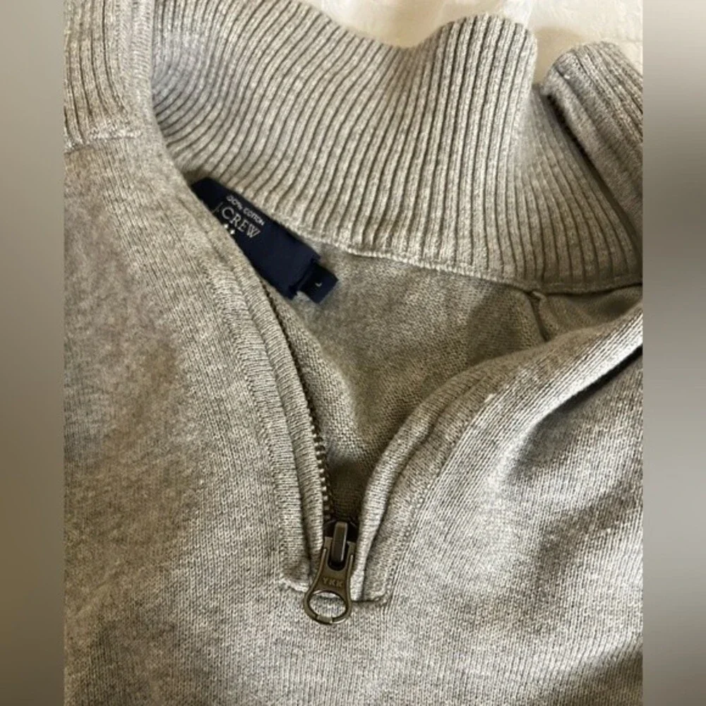 J Crew Mens 1/4 zip gray sweater size L